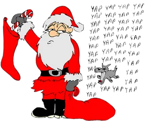 Santa Clauswith Candy Caneand Stocking
