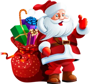 Santa Clauswith Gifts Transparent Background PNG image