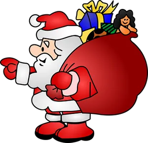 Santa Clauswith Gifts Vector PNG image