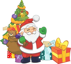 Santa Clauswith Giftsand Christmas Tree