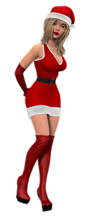 Santa Costume3 D Model PNG image