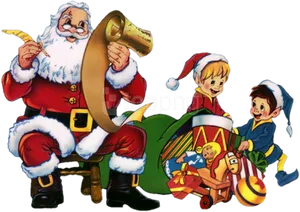 Santa_ Elves_ Holiday_ Celebration PNG image
