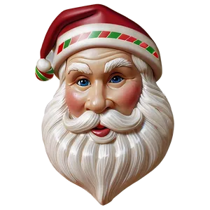 Santa Face With Candy Cane PNG Kav PNG
