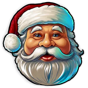 Santa Face With Sleigh PNG Fmd
