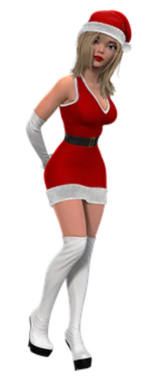 Santa Hat Female Character3 D Model