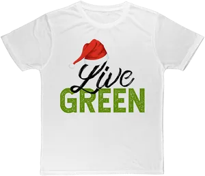 Santa Hat Live Green Tshirt Design PNG image