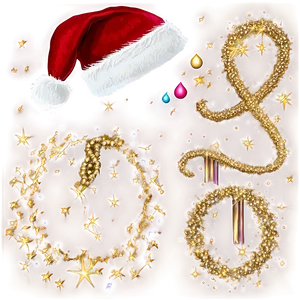 Santa Hat With Glitter PNG Kvo PNG