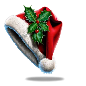 Santa Hat With Holly PNG Fhh