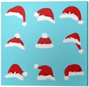 Santa Hats Pattern Christmas Background PNG image