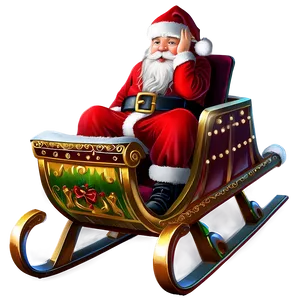 Santa In Sleigh PNG 58