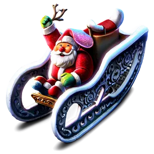Santa In Sleigh PNG Byl48