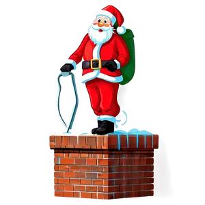 Santa On Chimney Clipart Png 06262024 PNG image