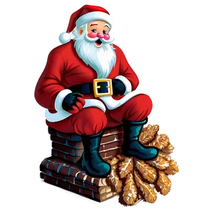 Santa On Chimney Clipart Png 06262024 PNG image