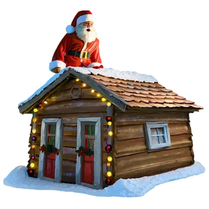 Santa On Roof PNG Eak32 PNG