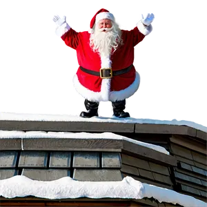 Santa On Roof PNG Rdr65