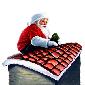 Santa On Roof Png Vpk PNG image