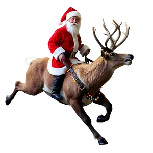 Santa Riding Reindeer Png 87 PNG image