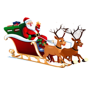 Santa Sleigh Cartoon Png Enm PNG image