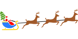 Santa Sleigh Reindeer Silhouette