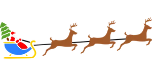 Santa Sleigh Reindeer Silhouette PNG image