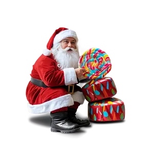 Santa With Candy PNG 05042024