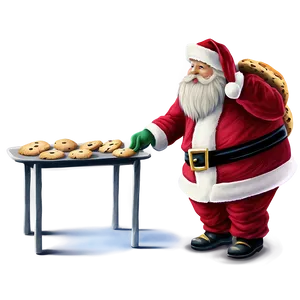 Santa With Cookies PNG 05042024