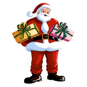 Santa With Gifts Cartoon Png 19 PNG image