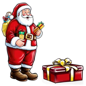 Santa With Gifts Outline Png 06292024 PNG image