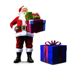 Santa With Gifts PNG Dyx25