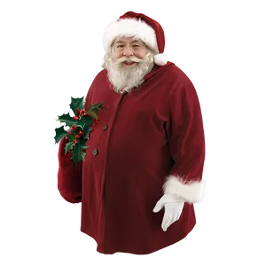 Santa With Holly PNG 40