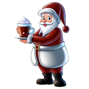 Santa With Hot Cocoa Cartoon Png 06282024 PNG image