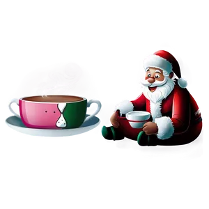 Santa With Hot Cocoa Cartoon PNG 4 PNG