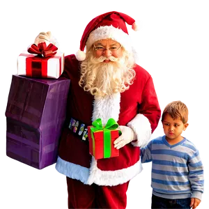 Santa With Kids PNG 94