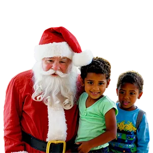 Santa With Kids PNG Ebe