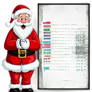 Santa With List Cartoon Png 06282024 PNG image