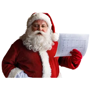 Santa With List PNG 51