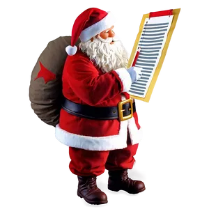 Santa With List PNG Cru25