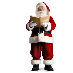 Santa With List PNG Loe