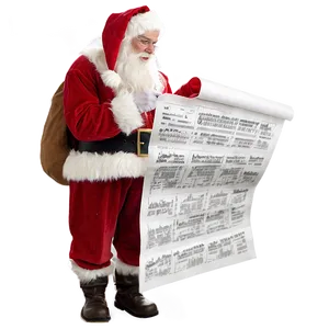 Santa With List PNG Rsp69