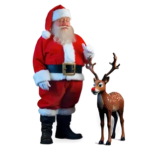 Santa With Rudolph Png 05042024 PNG image