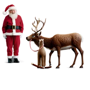 Santa With Rudolph PNG Yri
