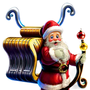Santa With Sleigh Bells PNG 05042024