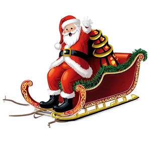 Santa With Sleigh Bells PNG Oms
