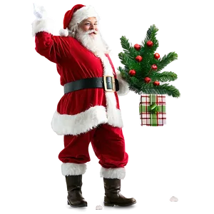Santa With Tree PNG 05042024