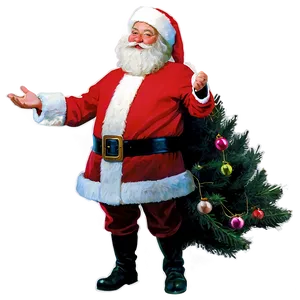 Santa With Tree PNG 94