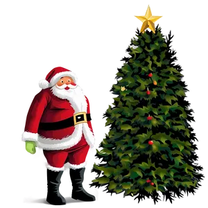 Santa With Tree PNG Xxr15