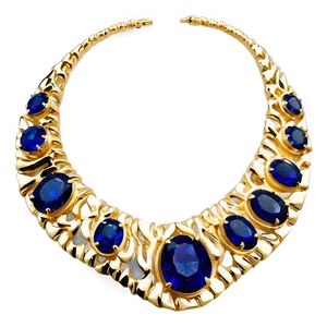 Sapphire Gold Necklace PNG Vvq