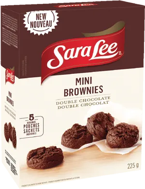 Sara Lee Mini Brownies Double Chocolate Packaging PNG image