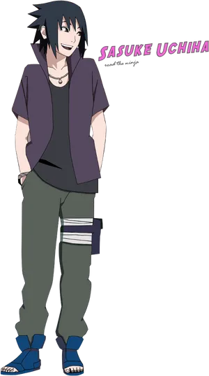 Sasuke Uchiha Smile Full Body PNG image