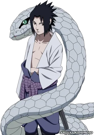 Sasukewith Giant Snake PNG image